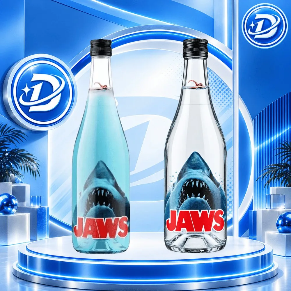 JAWS Tropical Blue 50th Anniversary Collectible Bottle