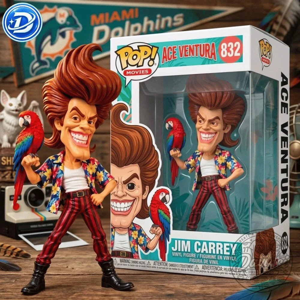 Funko Pop Ace Ventura Jim Carrey With Parrot Figure 8 Funko Pop Ace Ventura Jim Carrey With Parrot Figure