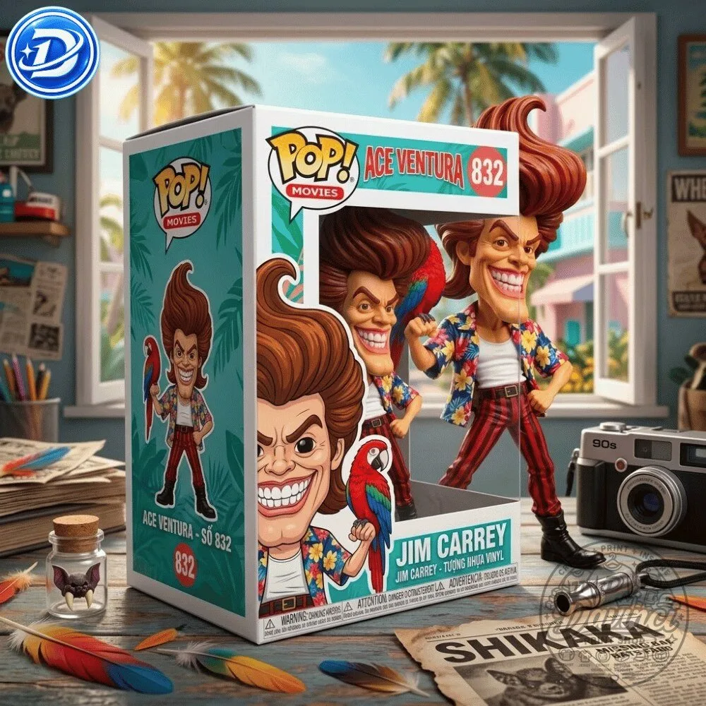 Funko Pop Ace Ventura Jim Carrey With Parrot Figure 10 Funko Pop Ace Ventura Jim Carrey With Parrot Figure