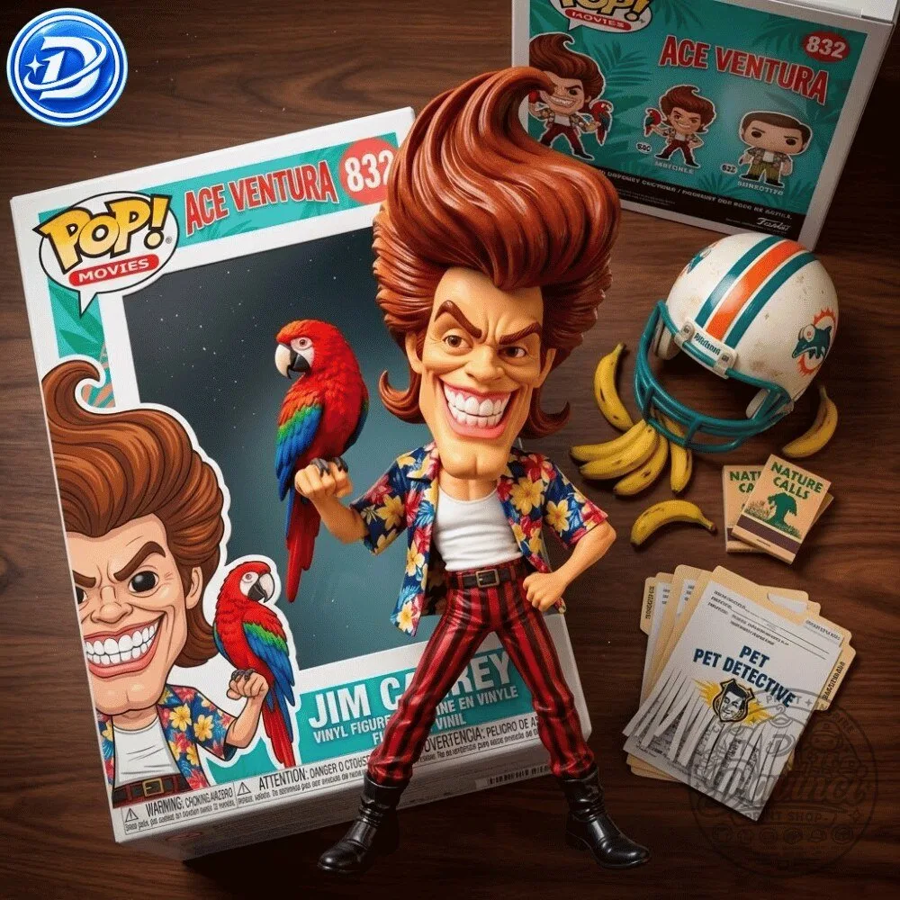 Funko Pop Ace Ventura Jim Carrey With Parrot Figure 11 Funko Pop Ace Ventura Jim Carrey With Parrot Figure