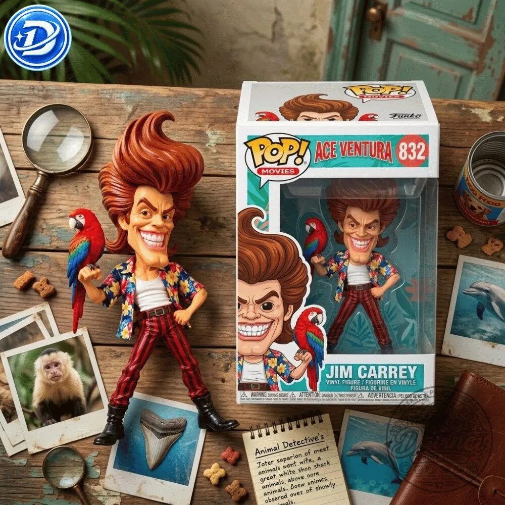 Funko Pop Ace Ventura Jim Carrey With Parrot Figure 12 Funko Pop Ace Ventura Jim Carrey With Parrot Figure