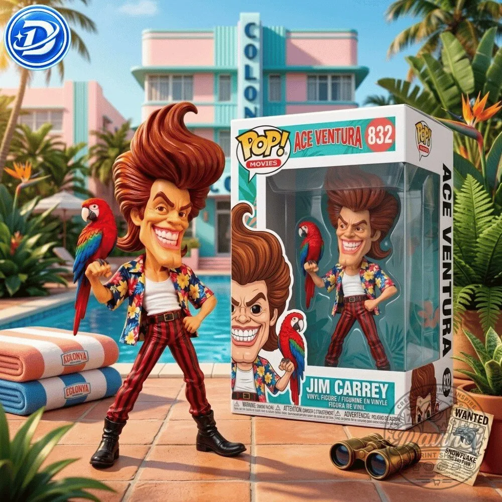 Funko Pop Ace Ventura Jim Carrey With Parrot Figure 13 Funko Pop Ace Ventura Jim Carrey With Parrot Figure