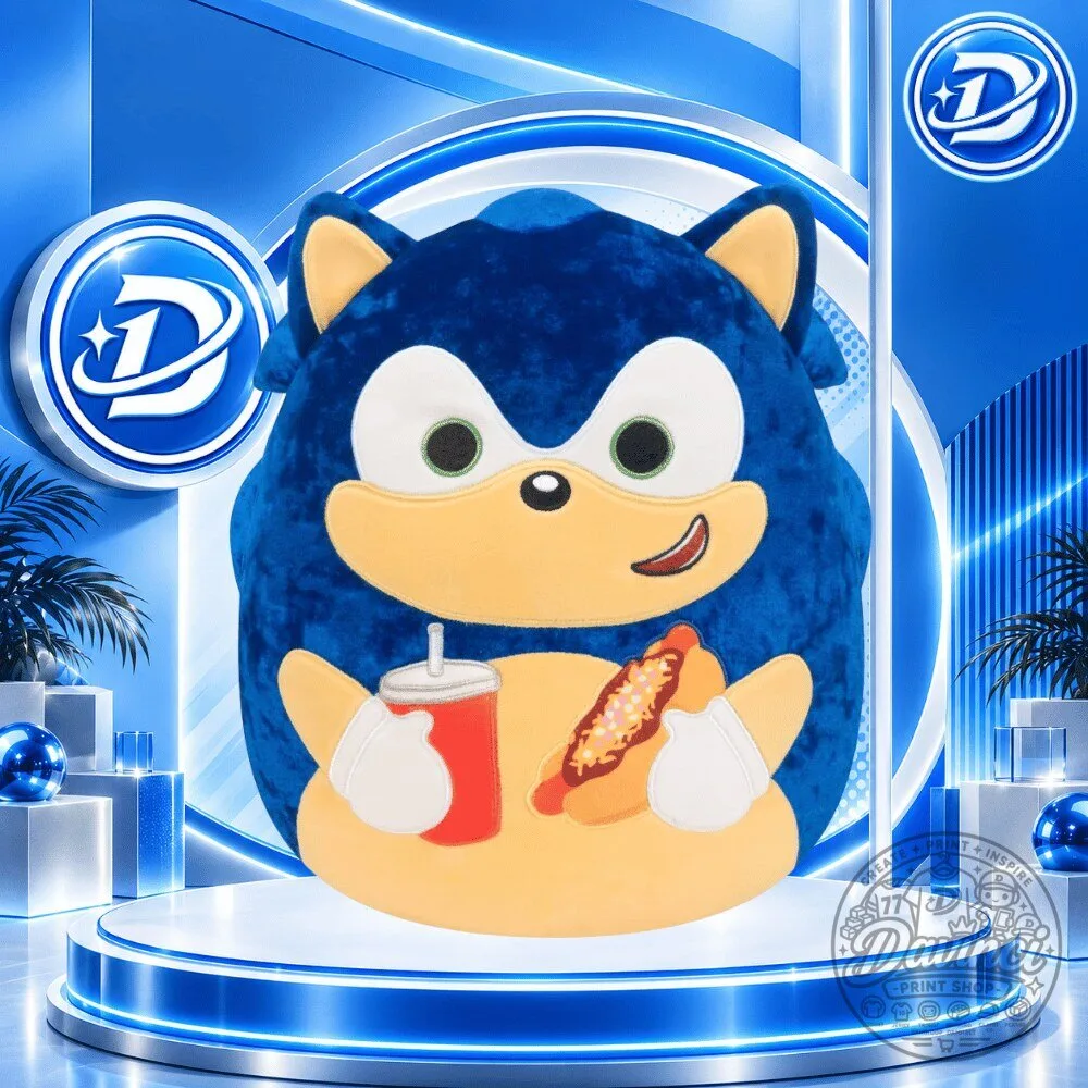 Squishmallows Sonic Holding Chili Dog Plush Toy