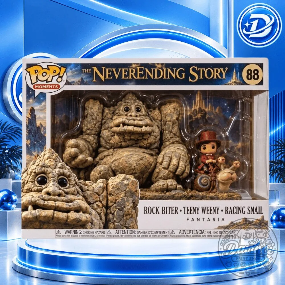 Funko Pop! Moments The NeverEnding Story Rock Biter, Teeny Weeny & Racing Snail Figures